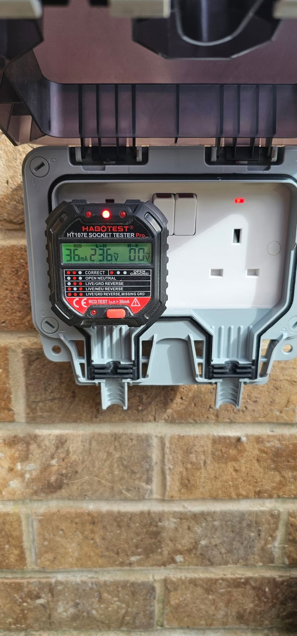 Socket test installation by RCD Electrical Installations — qualified electrician Sheffield